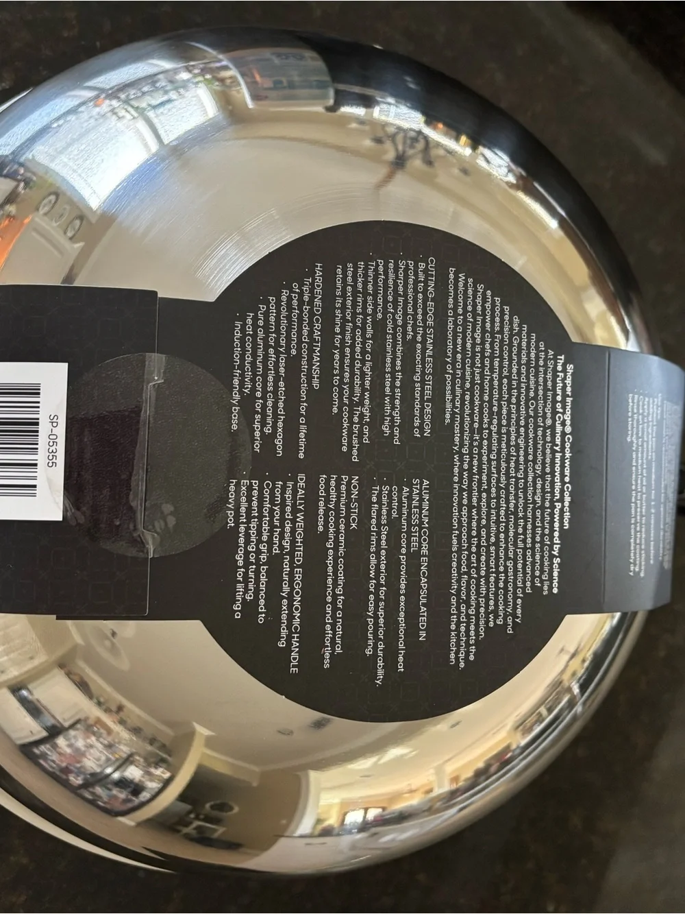New!  Sharper Image 11” Black Tri-Ply Non-Stick Wok/Frying Pan